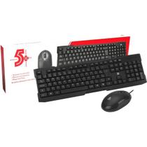 Kit teclado + mouse usb office preto - 5+