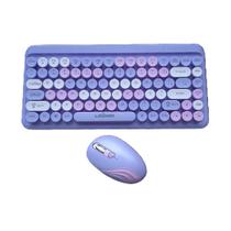 Kit Teclado Mouse Wireles Sem Fio Usb Bluetooth Colouful LEY-176A Roxo