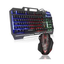 Kit Teclado Mouse X7 Luminado Gamer Semi Mecânico Led Abnt NF