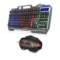 Kit Teclado Mouse X7 Luminado Gamer Semi Mecânico Led Abnt NF