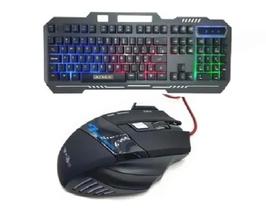 Kit Teclado Mouse X7 Luminado Gamer Semi Mecânico Led RGB Abnt Jogo Jogador