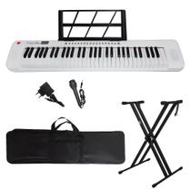 Kit Teclado Musical 61 Teclas Estudante Iniciante Rhythmic 50WH + Capa e Suporte em X Kit Teclado Musical 61 Teclas Estudante Iniciante Rhythmic 50WH + Capa e Suporte em X