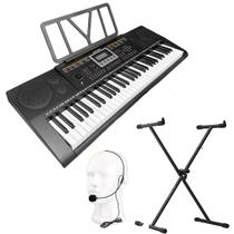 Kit Teclado Musical 61 Teclas Mt-4500 + Suporte E Microfone - MXT Kit Teclado Musical 61 Teclas Mt-4500 + Suporte E Microfone - MXT