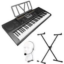 Kit Teclado Musical 61 Teclas Mt-4500 + Suporte E Microfone