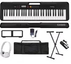 Kit Teclado Musical Arranjador Casio cts 200 Iniciante Estudante
