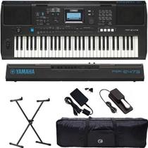 Kit Teclado Musical Arranjador Yamaha Psr E 473 Com Fonte