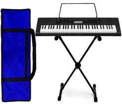 Kit Teclado Musical Casio CTK-3500 5/8 61Teclas Sensíveis Completo Capa Azul