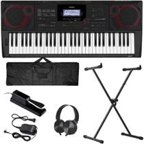 KIT Teclado Musical Casio CTX3000 61 teclas preto