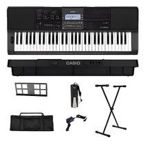 Kit Teclado Musical Casio Ctx800 Capa Pedal Suporte X
