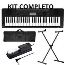 Kit Teclado Musical Casio Profissional Ctk3500 Capa Suporte X Pedal Sustain