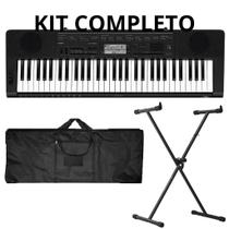 Kit Teclado Musical Casio Profissional Ctk3500 Capa Suporte X
