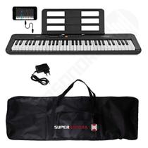 Kit Teclado Musical CASIOTONE CT-S200 CASIO Preto Aplicativo Chordana Play + Capa