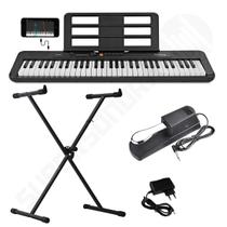 Kit Teclado Musical CASIOTONE CT-S200 CASIO Preto Aplicativo Chordana Play + Suporte X + Pedal Sustain Kit Teclado Musical CASIOTONE CT-S200 CASIO Preto Aplicativo Chordana Play + Suporte X + Pedal Sustain