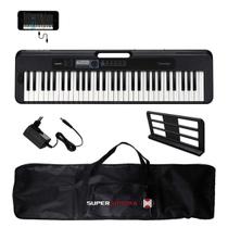Kit Teclado Musical CASIOTONE CT-S300 Preto APP Chordana Play + Capa