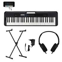 Kit Teclado Musical CASIOTONE CT-S300 Preto APP Chordana Play + Fone + Suporte X