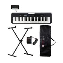 Kit Teclado Musical CASIOTONE CT-S300 Preto APP Chordana Play + Suporte em X + Pedal Sustain + Capa
