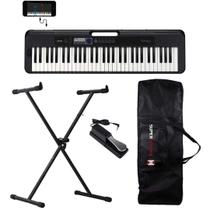 Kit Teclado Musical CASIOTONE CT-S300 Preto APP Chordana Play + Suporte em X + Pedal Sustain + Capa Kit Teclado Musical CASIOTONE CT-S300 Preto APP Chordana Play + Suporte em X + Pedal Sustain + Capa