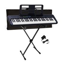 Kit Teclado Musical Casiotone Ct-S300 Preto Suporte X +Capa