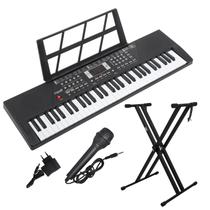 Kit Teclado Musical Estudante Iniciante 61 Teclas Rhythmic 20 com Suporte em X Kit Teclado Musical Estudante Iniciante 61 Teclas Rhythmic 20 com Suporte em X