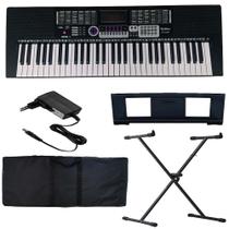 Kit Teclado Musical Estudante Waldman KEP-6100x 61 Teclas + Microfone + Capa + Suporte X10