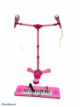 kit teclado musical+microfone duplo menina - toys
