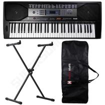 Kit Teclado Musical Spring TC 361 61 Teclas Sensitivas + Suporte X + Capa Kit Teclado Musical Spring TC 361 61 Teclas Sensitivas + Suporte X + Capa