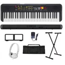 Kit Teclado Musical Yamaha F52 61 Teclas + Suporte X + Fone