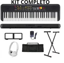 Kit Teclado Musical Yamaha F52 61 Teclas + Suporte X + Fone