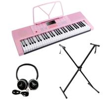 Kit Teclado Piano Musical 61 Teclas Sensitivas M-T3280 + Suporte MXT em X para Teclado Q-X10