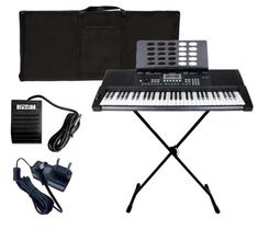 Kit Teclado Revas By Roland Kb-330 Com Estante Pedal e Capa Kit Teclado Revas By Roland Kb-330 Com Estante Pedal e Capa
