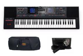 Kit Teclado Roland E-A7 Com Capa e Microfone Regent Kit Teclado Roland E-A7 Com Capa e Microfone Regent