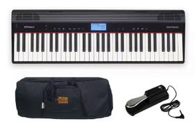 Kit Teclado Roland Go Piano Go61p com Capa e Pedal