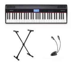 Kit Teclado Roland Go Piano Go61p com Suporte e Luminária