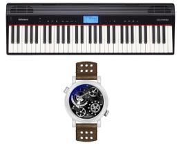 Kit Teclado Roland Go Piano Go61p e Relógio Dk11116-3