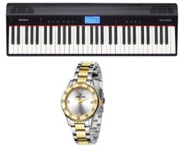 Kit Teclado Roland Go Piano Go61p e Relógio Dk11155-7 Kit Teclado Roland Go Piano Go61p e Relógio Dk11155-7