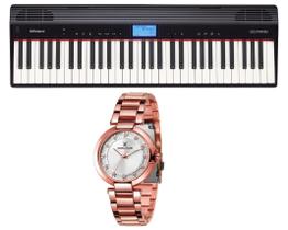 Kit Teclado Roland Go Piano Go61p e Relógio Dk11190-5