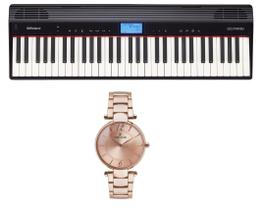 Kit Teclado Roland Go Piano Go61p e Relógio Dk11220-4 Kit Teclado Roland Go Piano Go61p e Relógio Dk11220-4