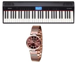 Kit Teclado Roland Go Piano Go61p e Relógio Dk11236-5