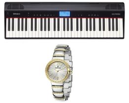 Kit Teclado Roland Go Piano Go61p e Relógio Dk11237-7