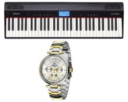 Kit Teclado Roland Go Piano Go61p e Relógio Dk11253-3
