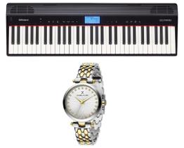 Kit Teclado Roland Go Piano Go61p e Relógio Dk11272-7