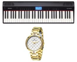 Kit Teclado Roland Go Piano Go61p e Relógio Dk11273-3