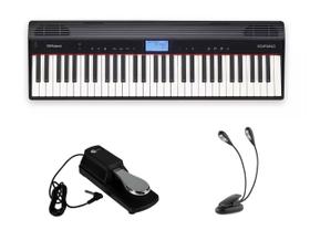 Kit Teclado Roland Go Piano Go61p Luminária e Pedal Sustain