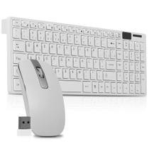 Kit Teclado Sem Fio + Mouse Alta Precisão 3200 DPI Wireless (Branco)