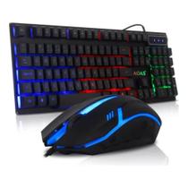 Kit Teclado Semi Mecânico Gamer Led Rgb Mouse Óptico M880