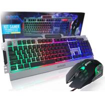 Kit Teclado Semi Mecânico Mouse Gamer Led Rgb Metal BK-G3000