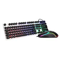 Kit Teclado Semimecânico Mouse Gamer Usb Com Fio Luz Led Kit Teclado Semimecânico Mouse Gamer Usb Com Fio Luz Led