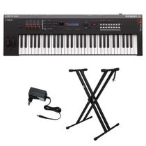 Kit Teclado Sintetizador 61 Teclas MX 61V2 com Fonte Preto Yamaha e Suporte em X Kit Teclado Sintetizador 61 Teclas MX 61V2 com Fonte Preto Yamaha e Suporte em X