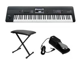 Kit Teclado Sintetizador Korg Krome 73 com Banqueta e Pedal Kit Teclado Sintetizador Korg Krome 73 com Banqueta e Pedal