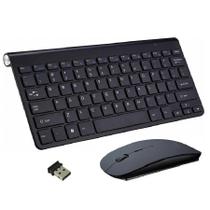 Kit Teclado Slim Com Mouse Sem Fio 2.4g Ultra Fino Para Pc Notebook Preto Kit Teclado Slim Com Mouse Sem Fio 2.4g Ultra Fino Para Pc Notebook Preto